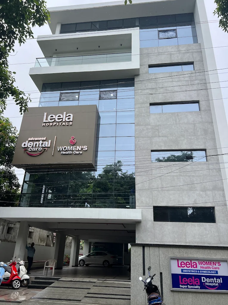 Street view of Leela Hospitals, home to Leela Super Speciality Dental Hospital, Kakinada.