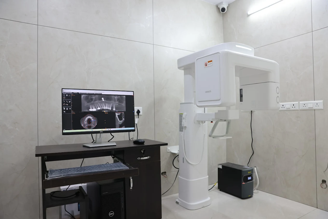 Panoramic dental imaging room at Leela Super Speciality Dental Hospital.