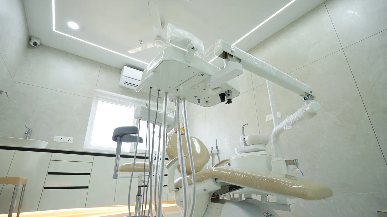 A treatment room at Leela Super Speciality Dental Hospital.